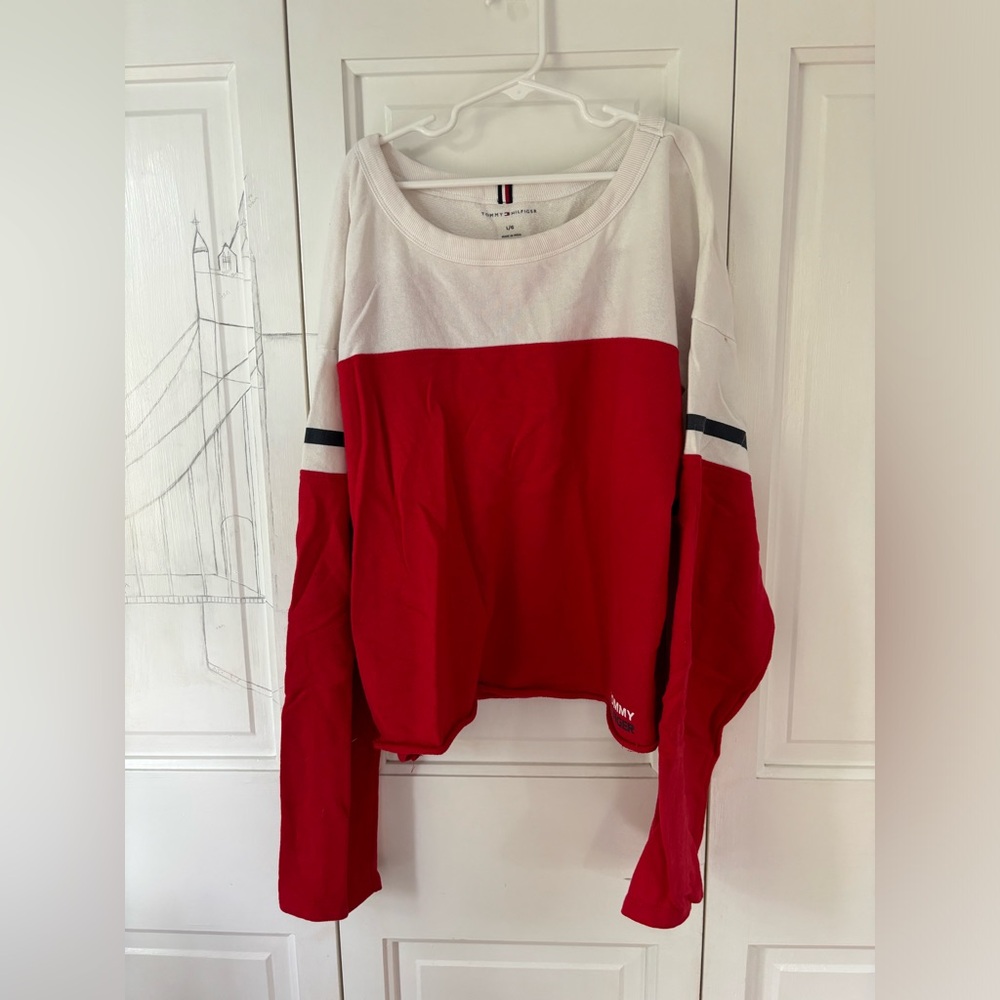 Tommy Hilfiger Distressed Cropped Crew Neck